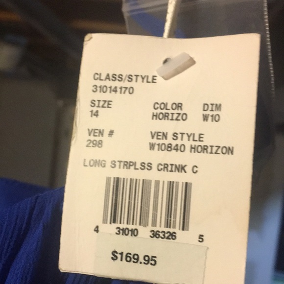 STRAPLESS BLUE PROM/BRIDESMAID DRESS - Picture 5 of 5